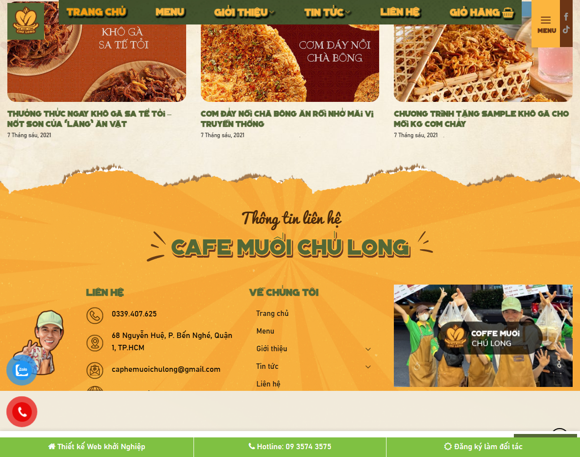 Theme WordPress cà phê muối - Trang sản phẩm