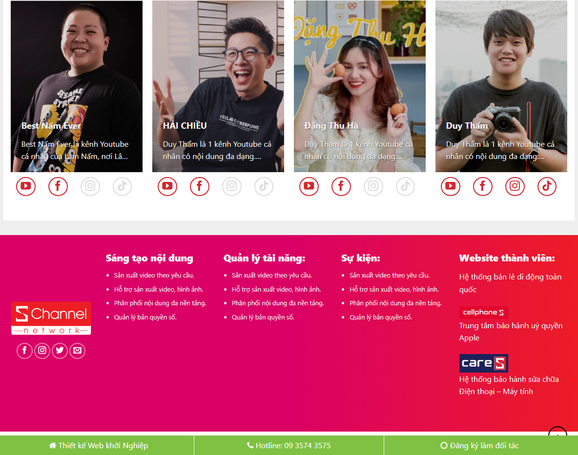 Panel quản trị Theme WordPress Channel Network