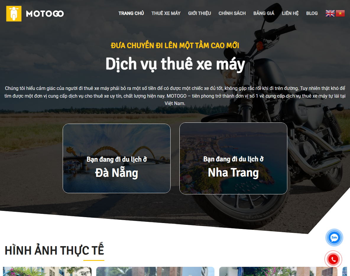 Theme wordpress cho thuê xe máy chuyên nghiệp