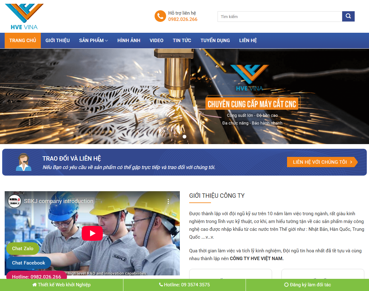 Giao diện Theme WordPress cơ khí 01