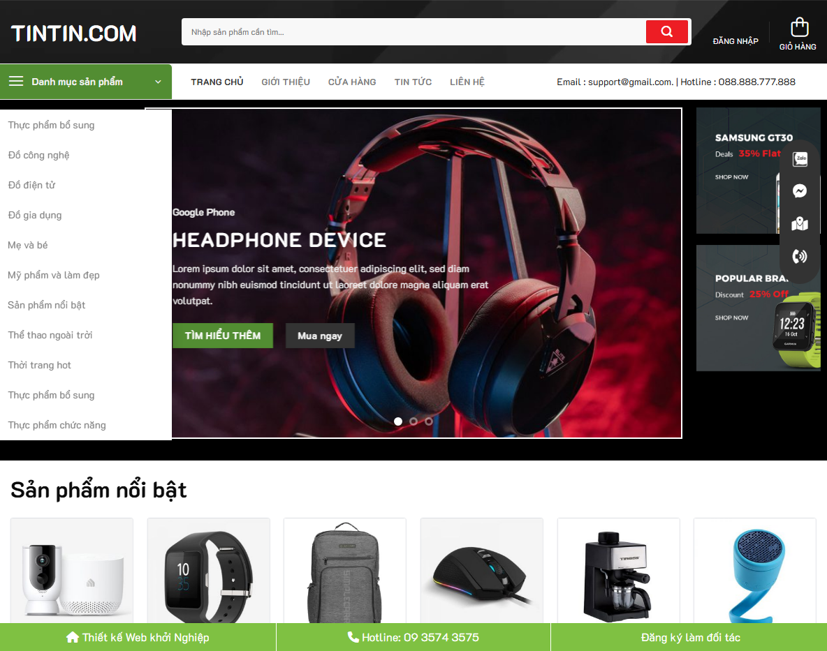 Giao diện Theme WordPress Công Nghệ 01