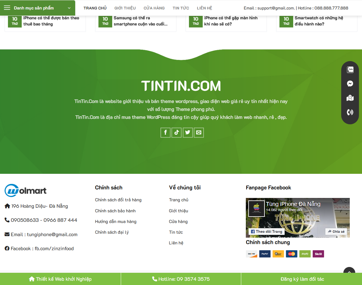 Tính năng Theme WordPress Công Nghệ 01