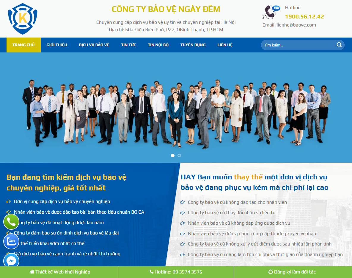 Giao diện Theme WordPress công ty bảo vệ 02