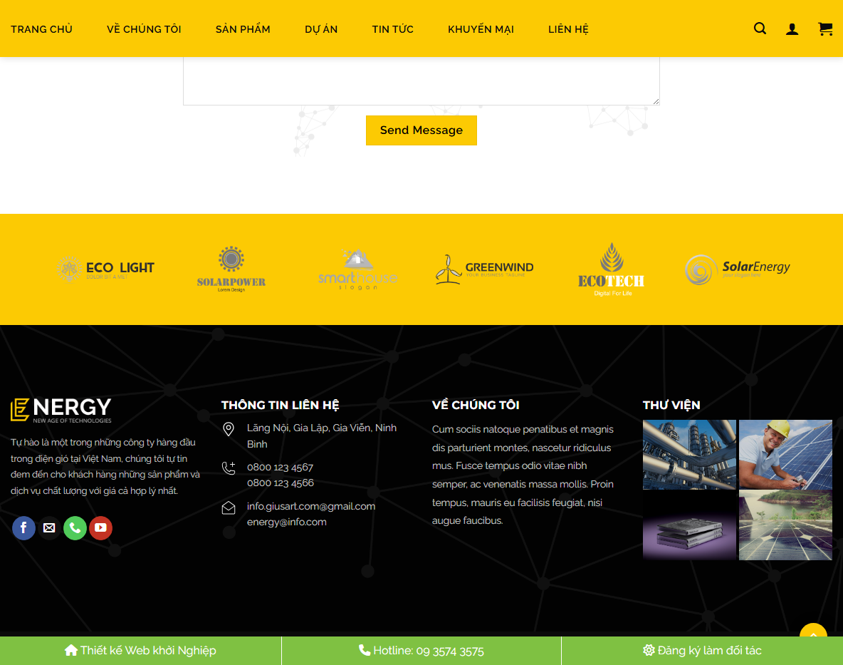 Theme WordPress công ty điện mặt trời - Trang giới thiệu dịch vụ