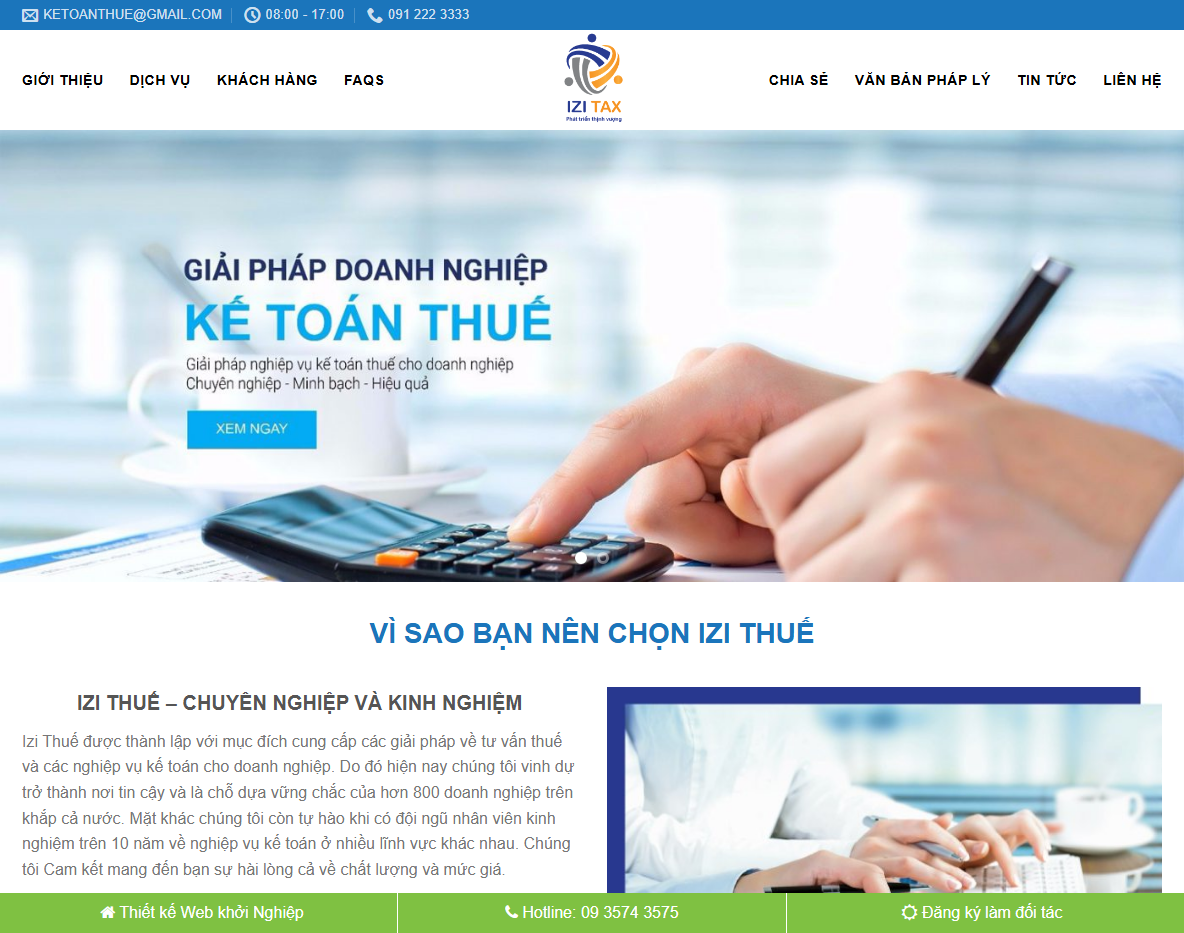 Giao diện theme WordPress công ty kế toán