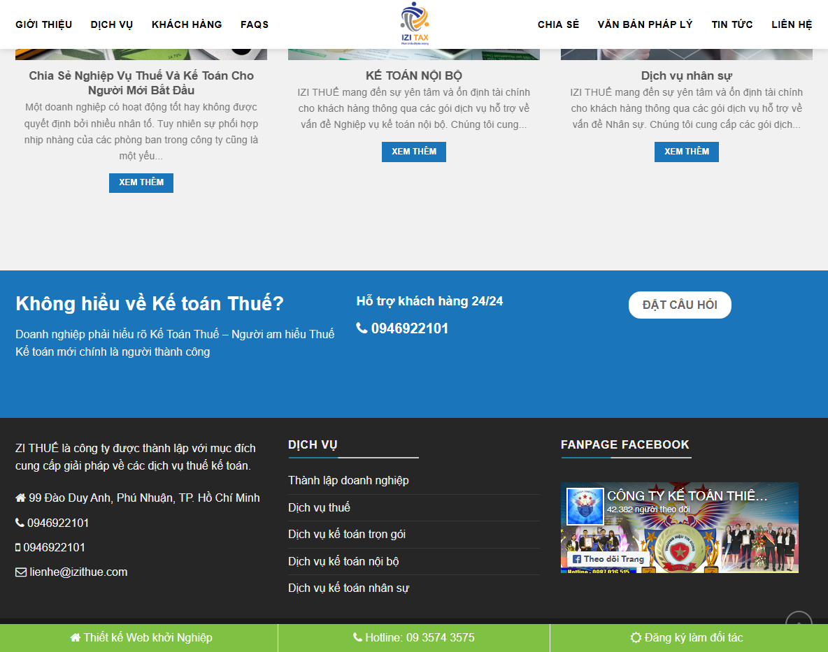 Tính năng theme WordPress kế toán