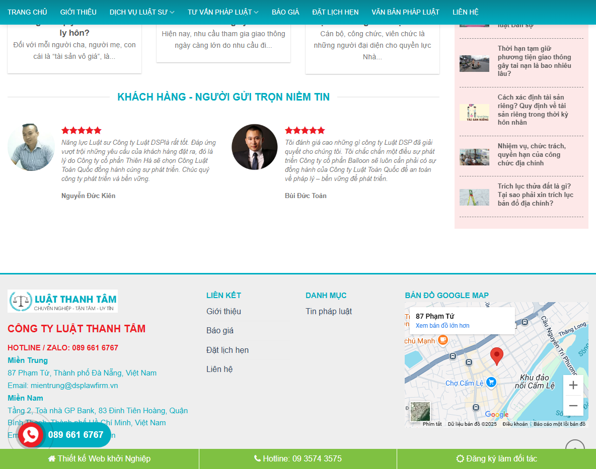 Các tính năng của Theme WordPress công ty luật 01