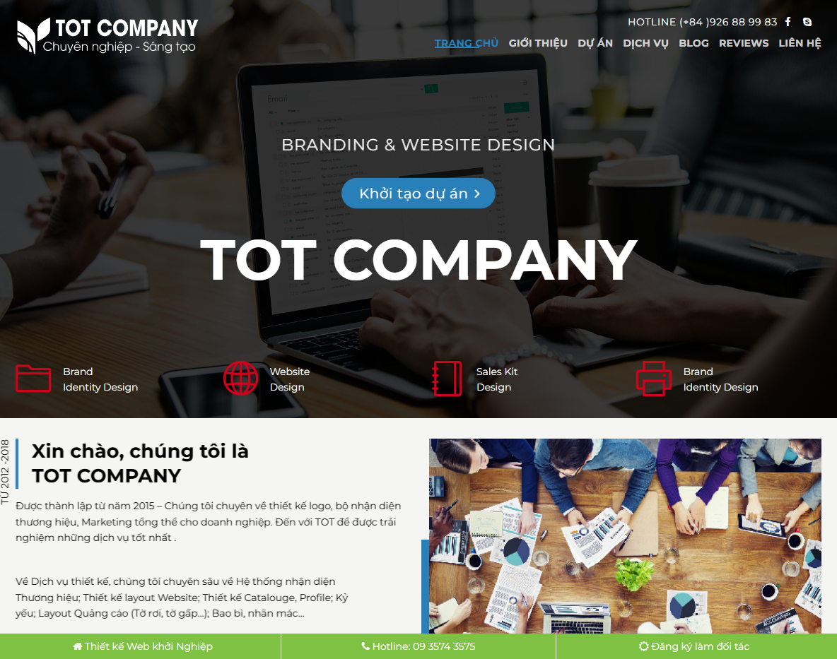 Theme WordPress cho công ty thiết kế