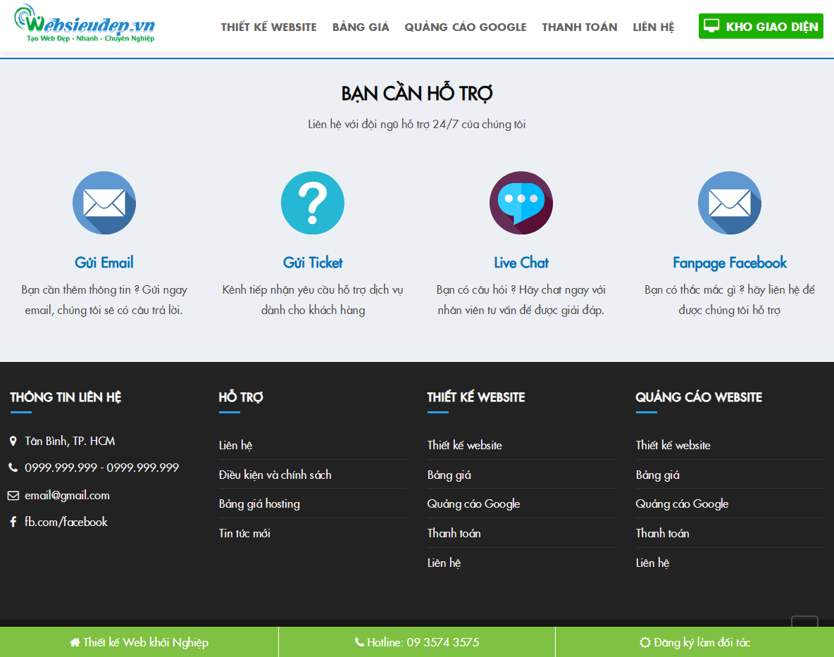 Giao diện responsive theme wordpress thiết kế web