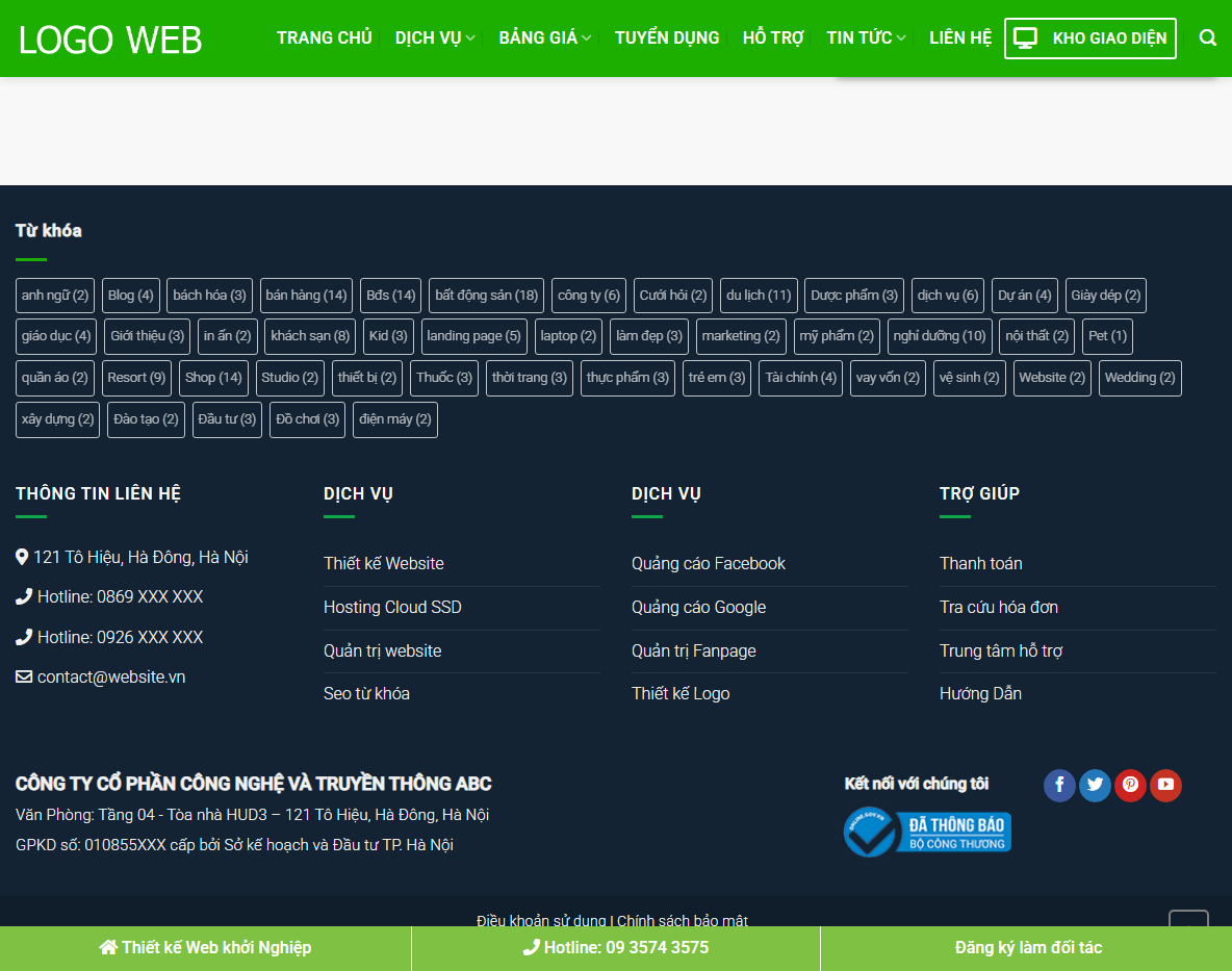 Theme wordpress công ty thiết kế web 07 - Giao diện trang portfolio