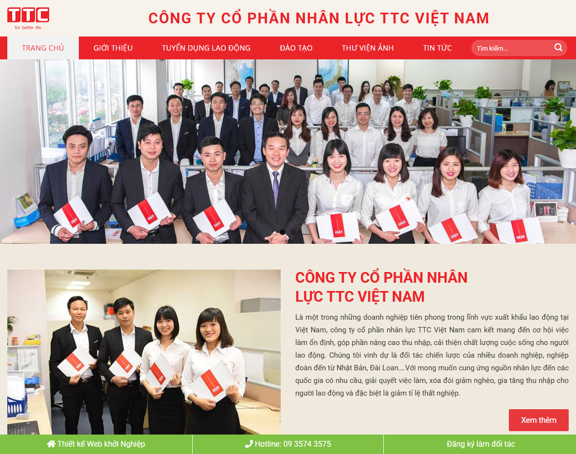 Giao diện Theme WordPress công ty xuất khẩu lao động 01