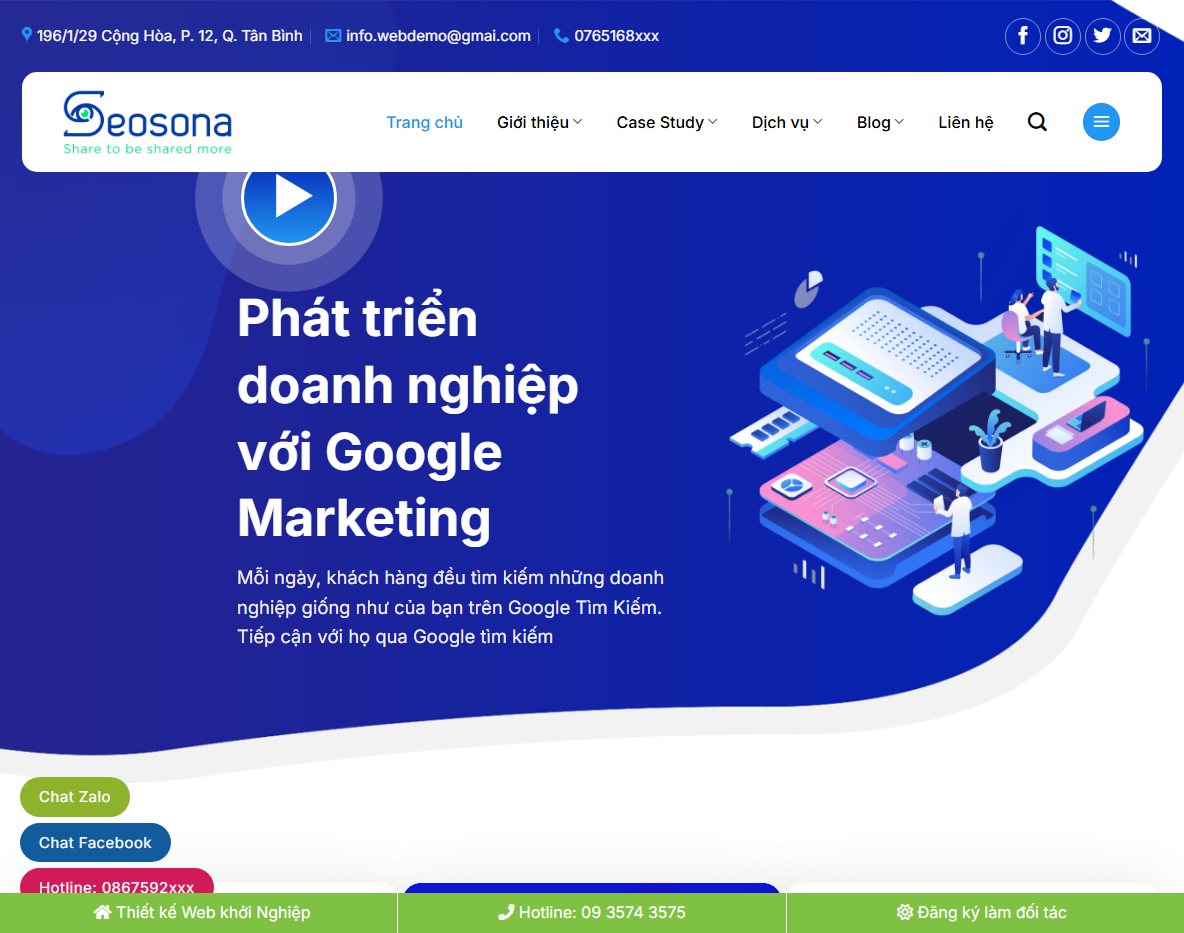 Giao diện Theme WordPress dịch vụ agency 01