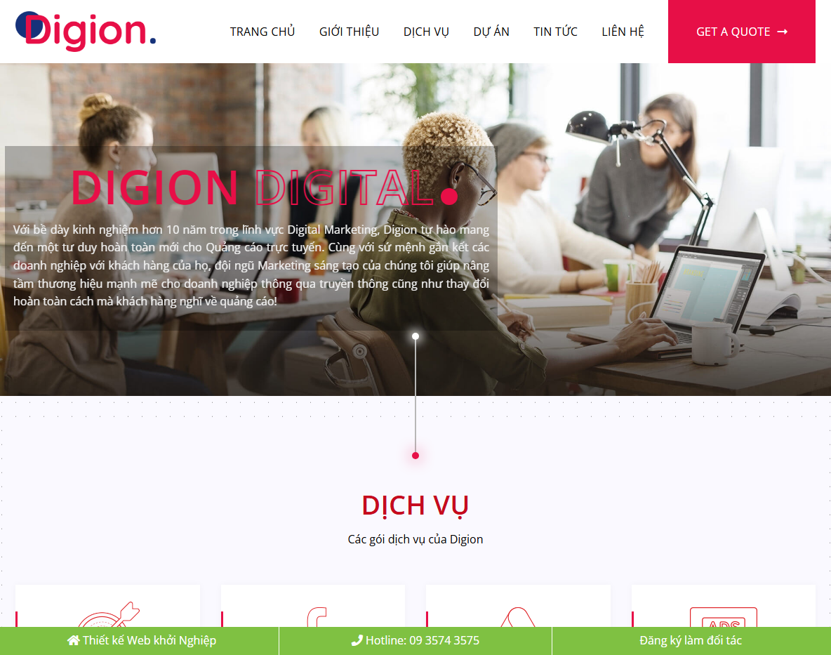 Theme WordPress dịch vụ agency giao diện chính