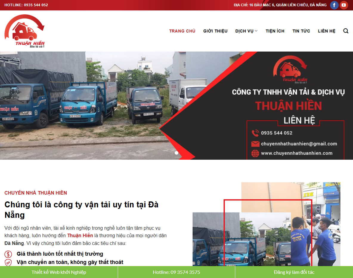 Giao diện theme wordpress dịch vụ chuyển nhà