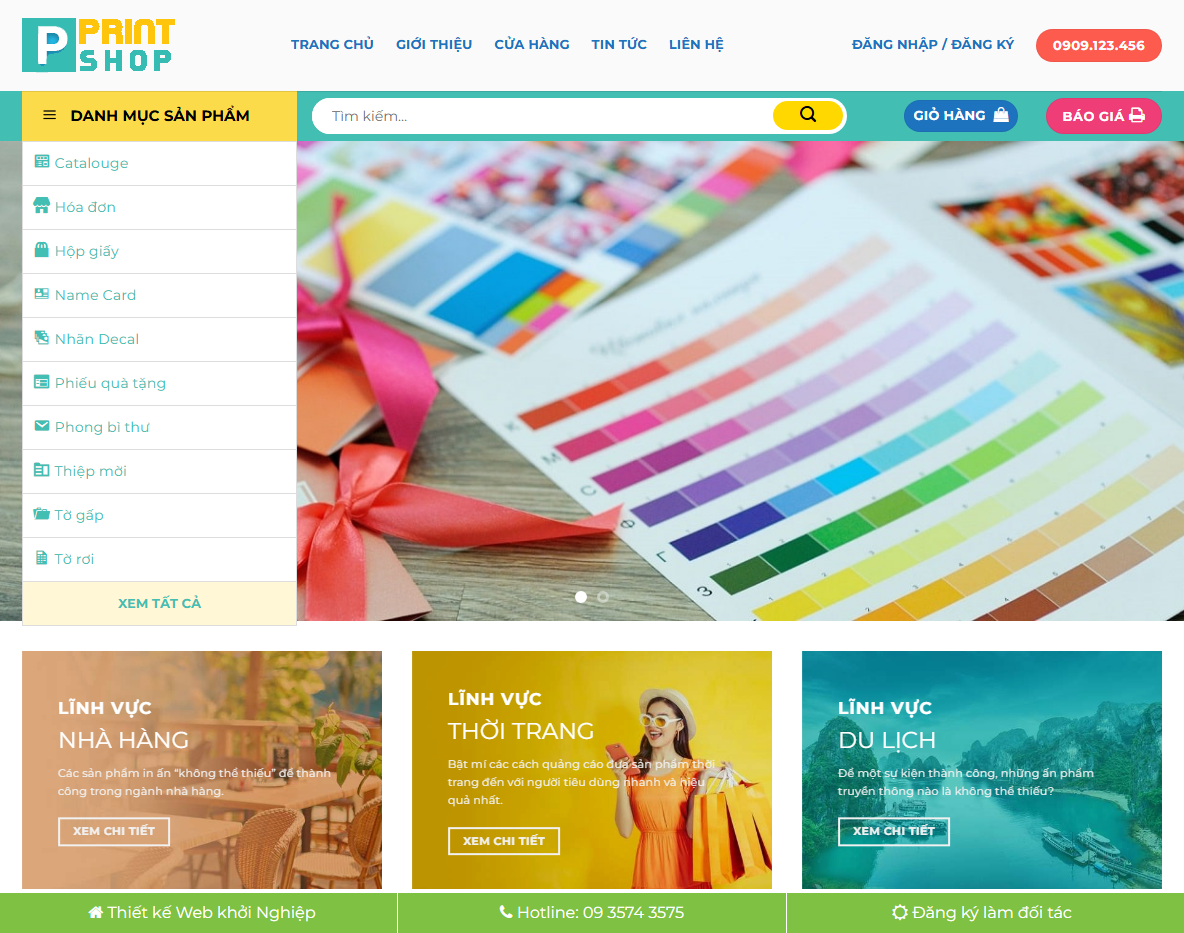 Giao diện Theme WordPress dịch vụ in ấn 01