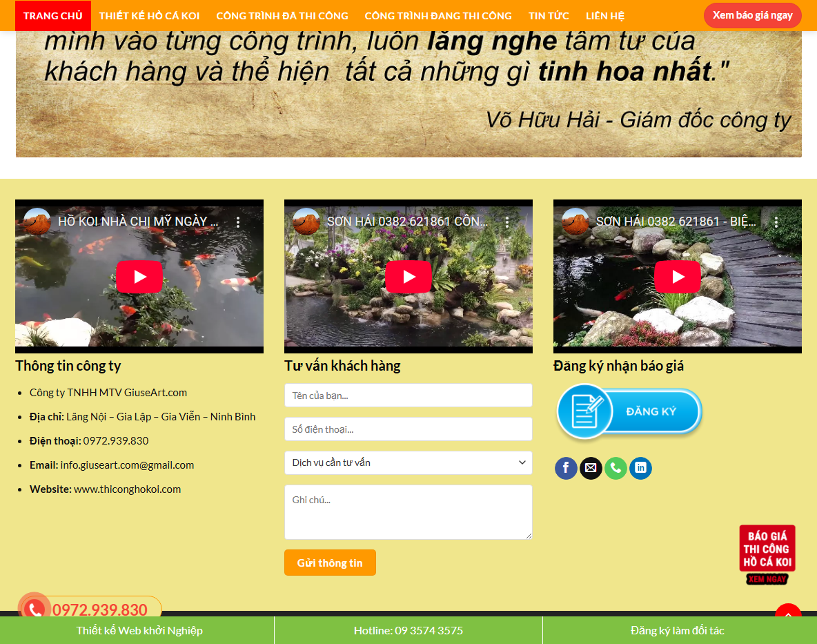 Tính năng theme wordpress hồ cá koi