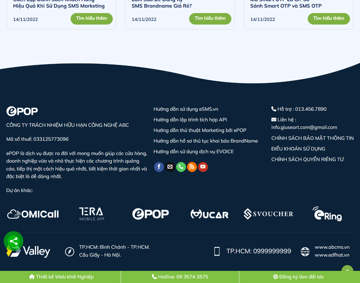Tính năng Theme WordPress dịch vụ nhắn tin SMS
