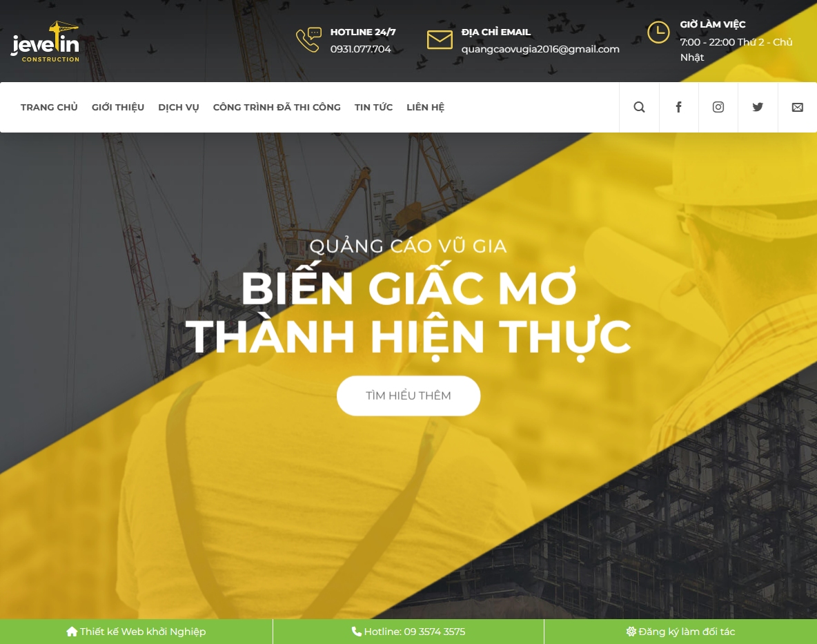 Giao diện Theme WordPress dịch vụ quảng cáo 02