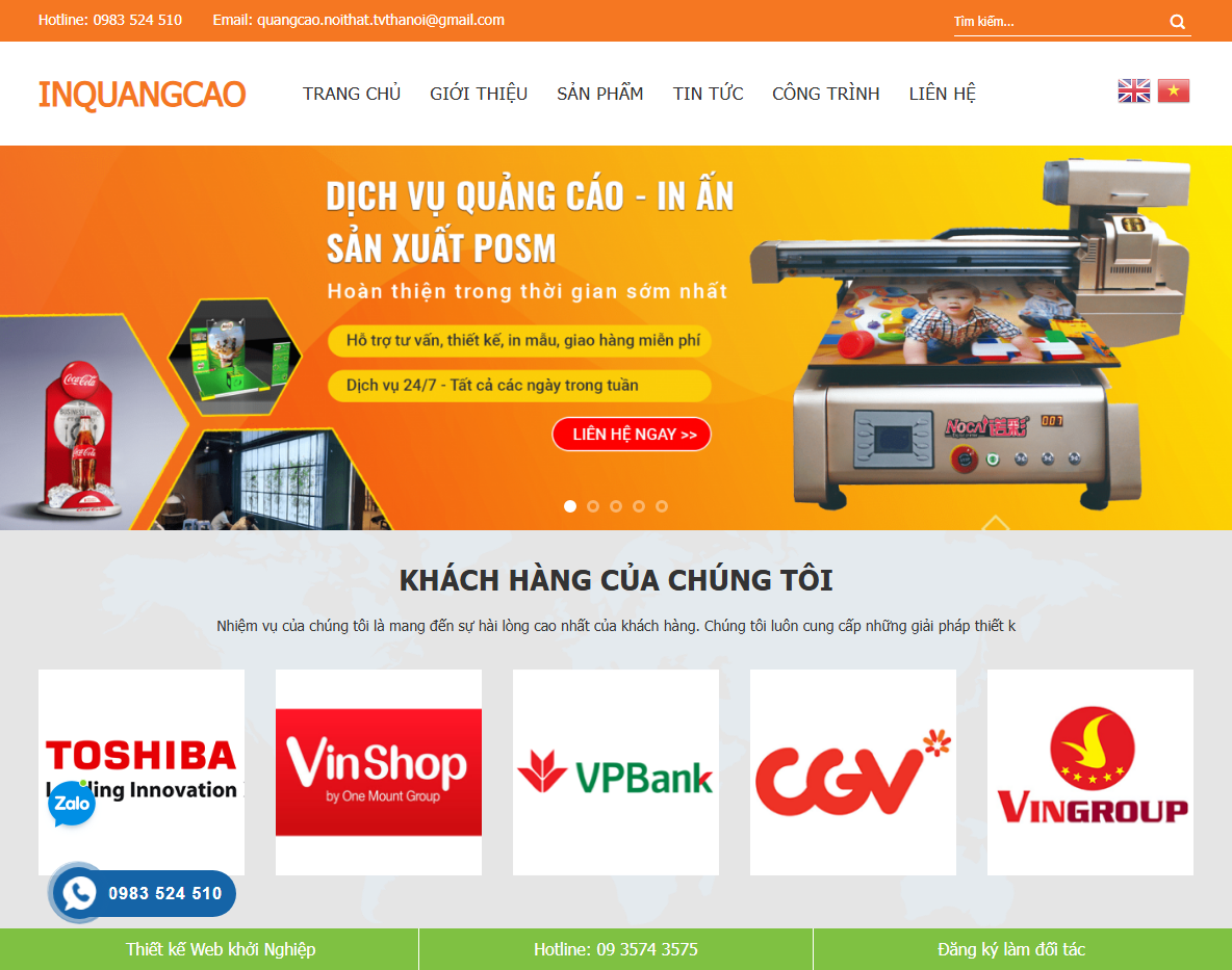 Theme WordPress dịch vụ quảng cáo demo