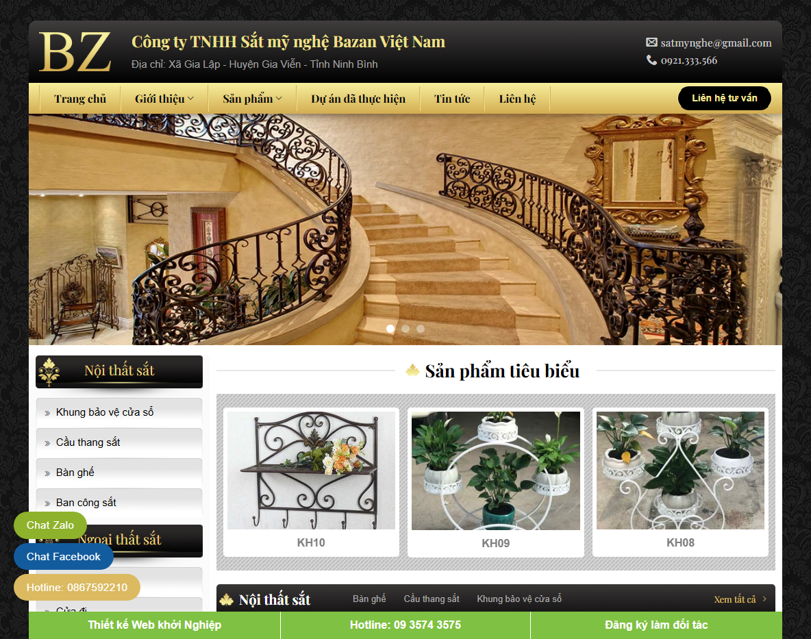 Giao diện theme WordPress dịch vụ sắt mỹ nghệ