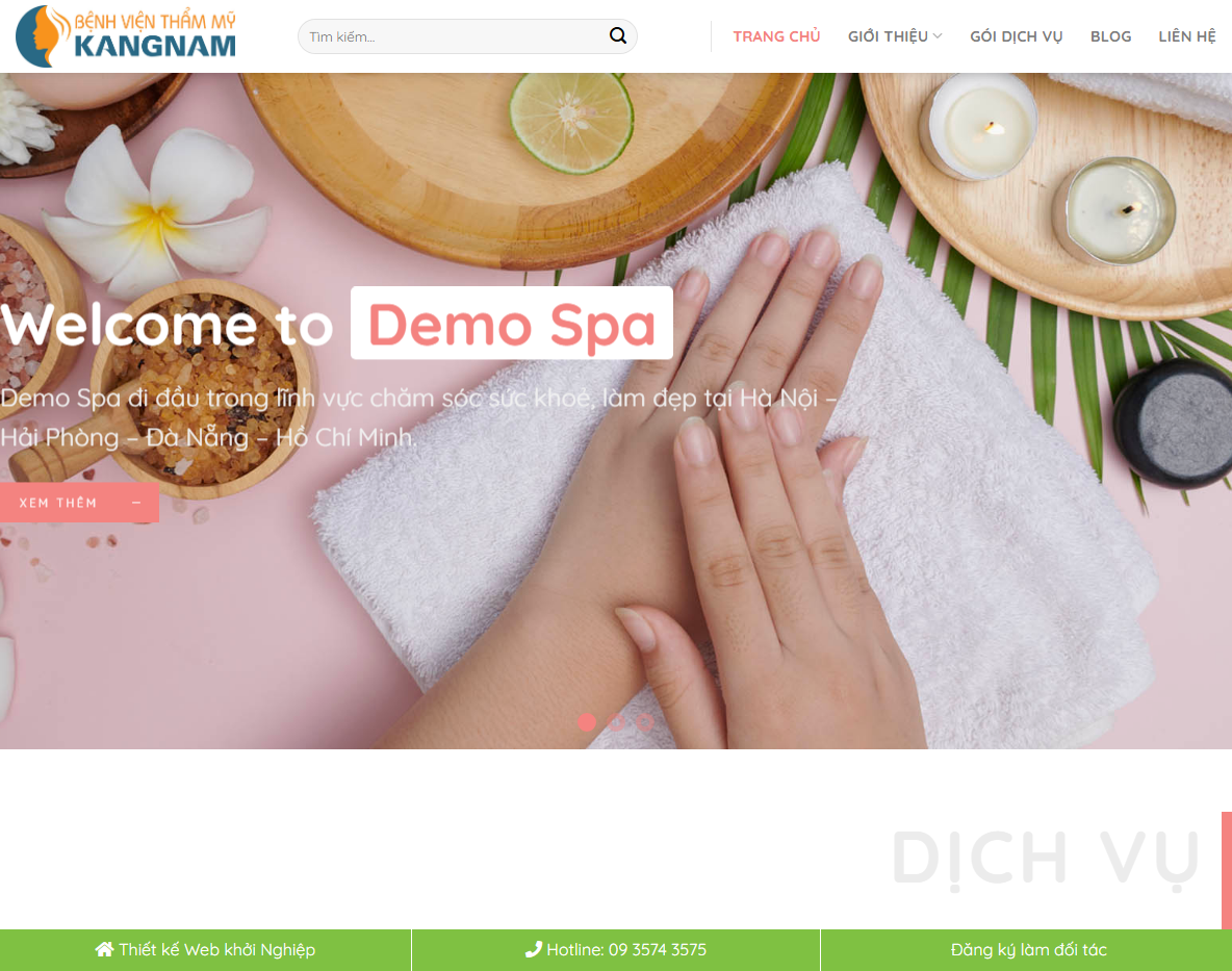 Giao diện Theme WordPress dịch vụ spa 07