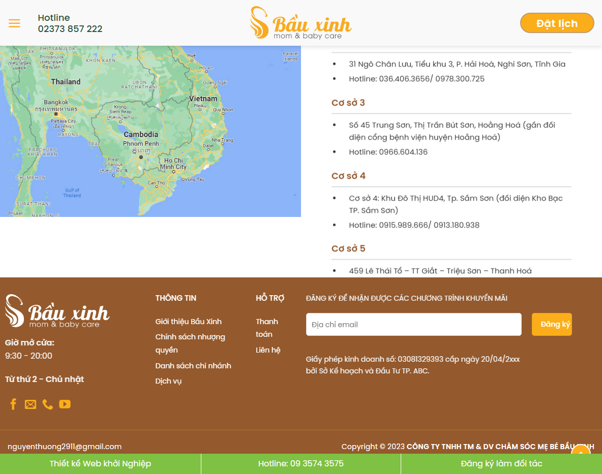 Giao diện mobile theme wordpress spa mẹ bầu