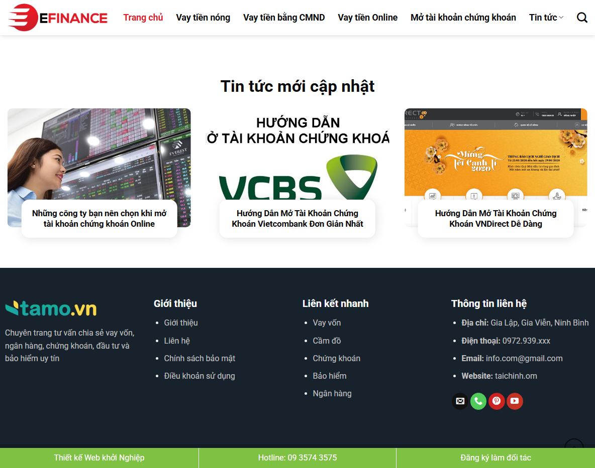 Tính năng Theme WordPress dịch vụ tài chính 01