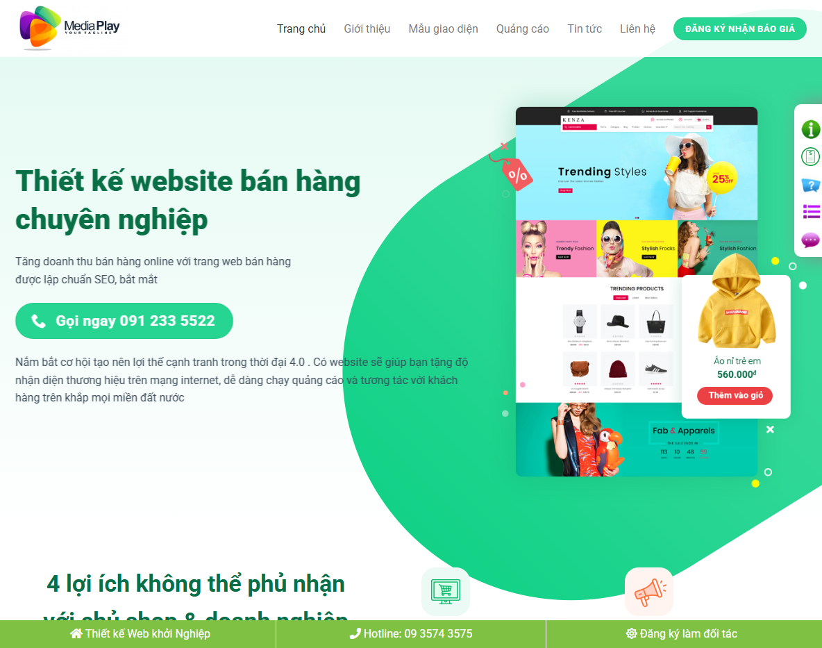 Giao diện Theme WordPress dịch vụ thiết kế web 01