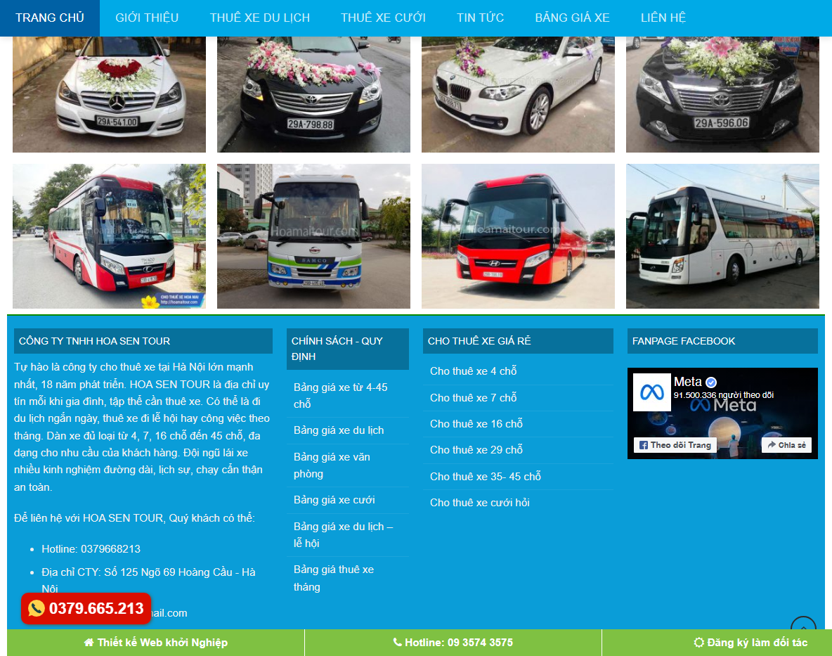 Tính năng theme wordpress dịch vụ thuê xe 02