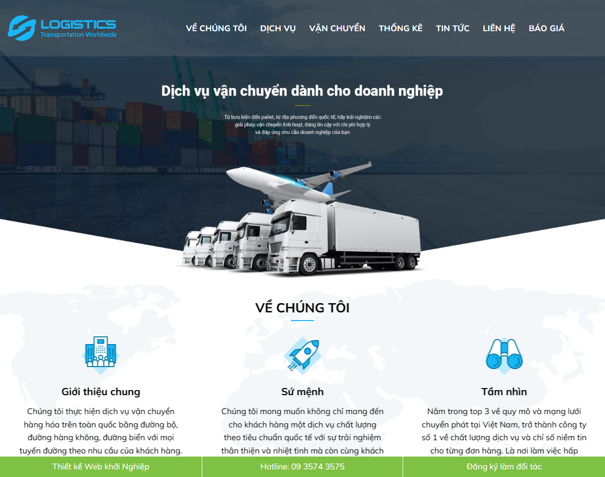 Giao diện Theme WordPress dịch vụ vận chuyển giao hàng