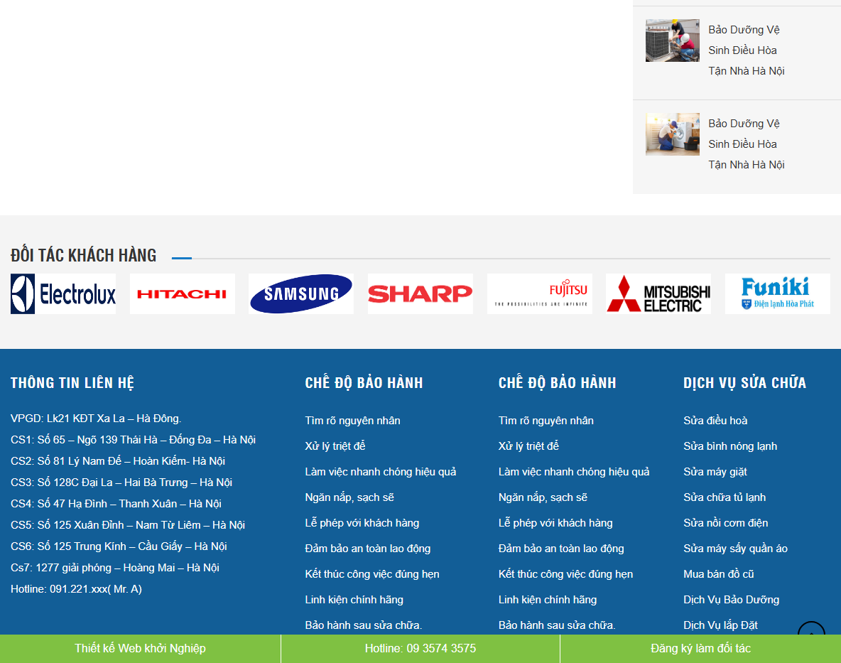 Giao diện quản trị Theme WordPress điện lạnh 02