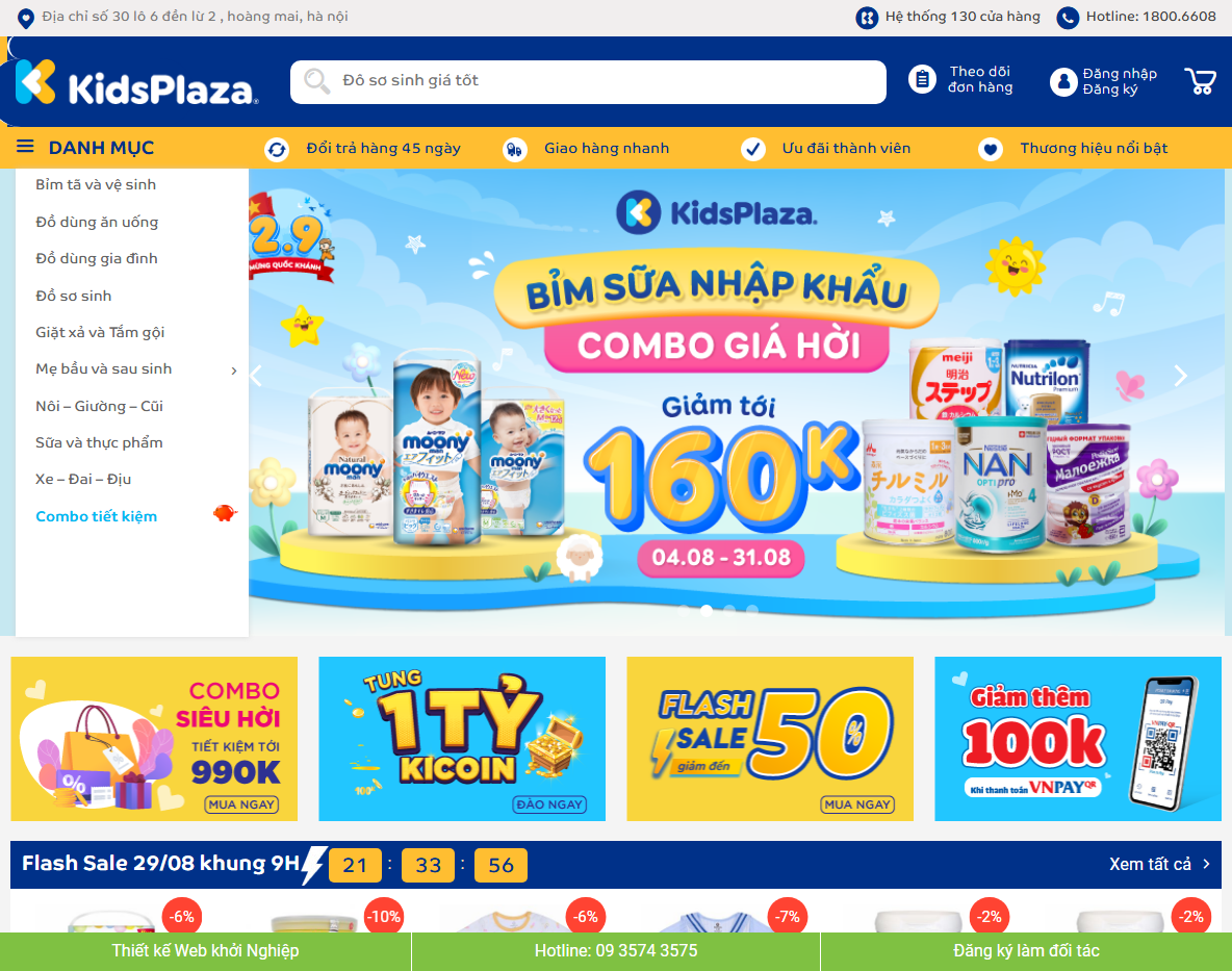 Giao diện Theme WordPress đồ em bé Kid Plaza
