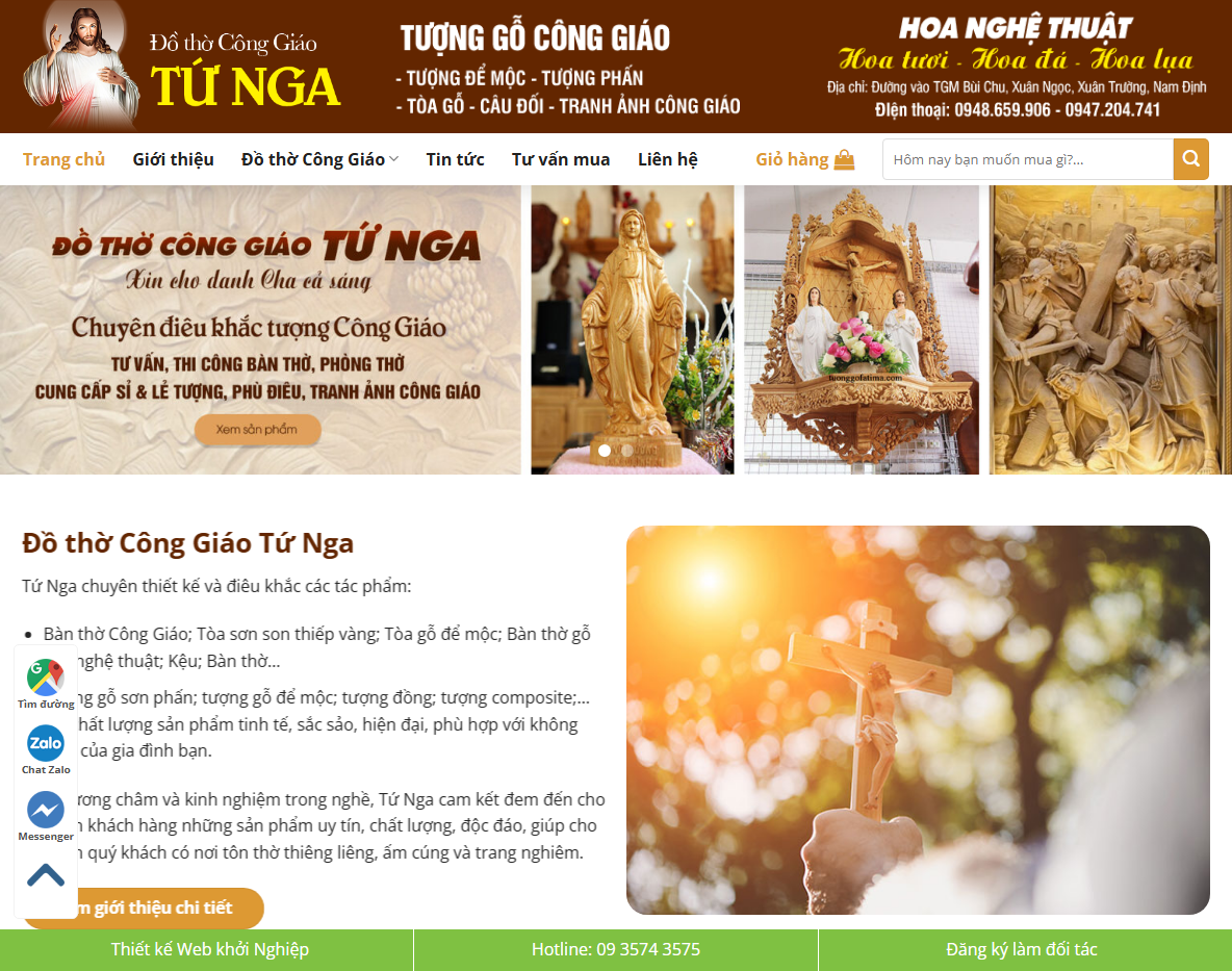 Giao diện theme wordpress đồ thờ công giáo