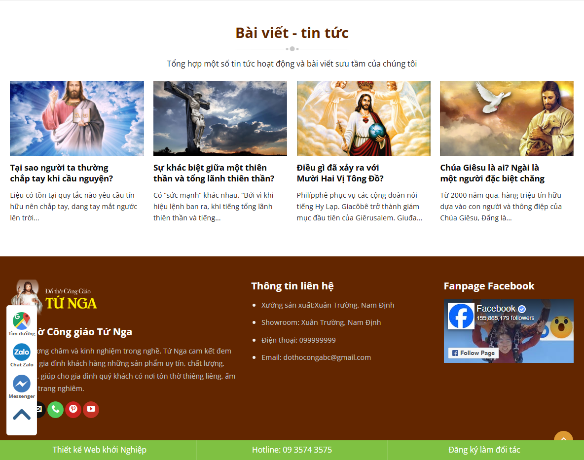 Tính năng theme wordpress đồ thờ công giáo