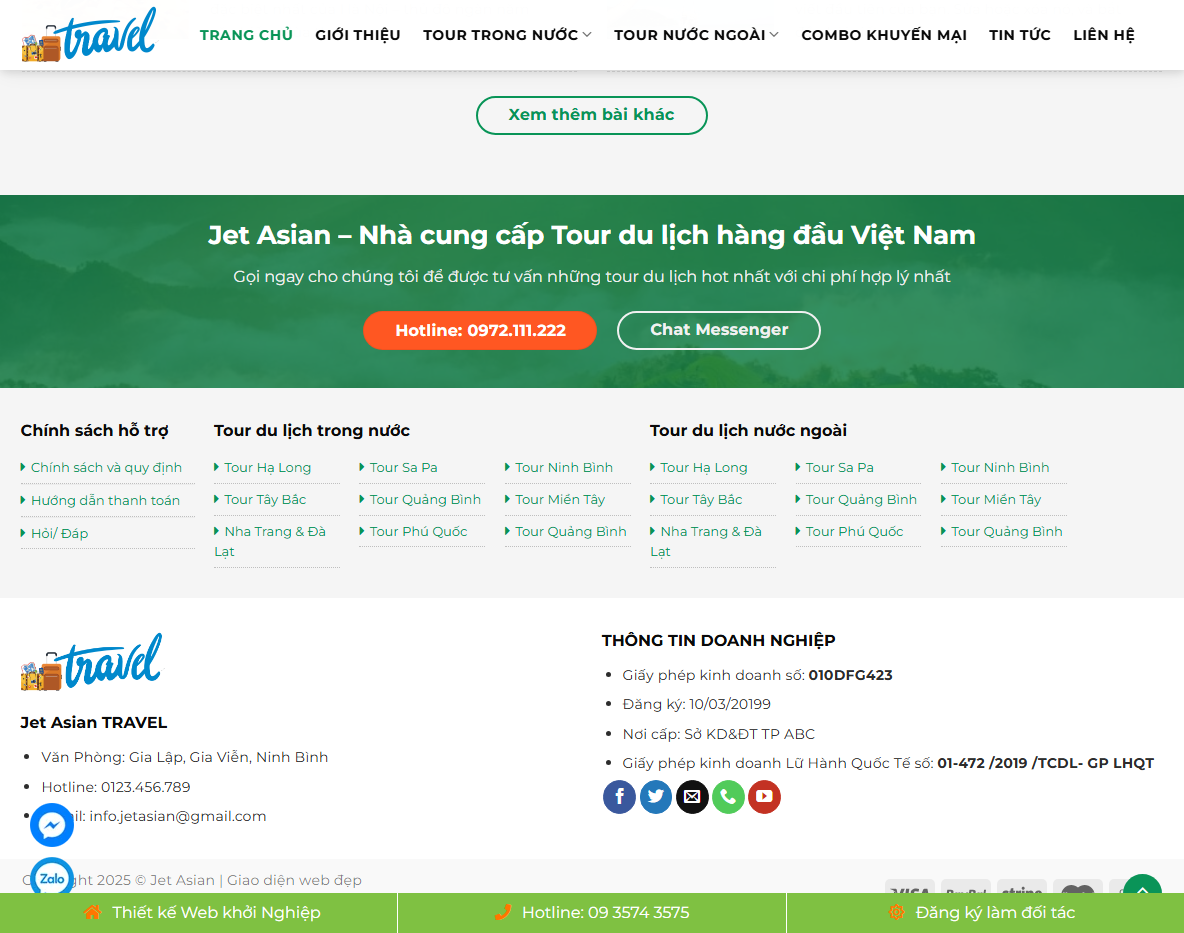 Tính năng Theme WordPress du lịch 11