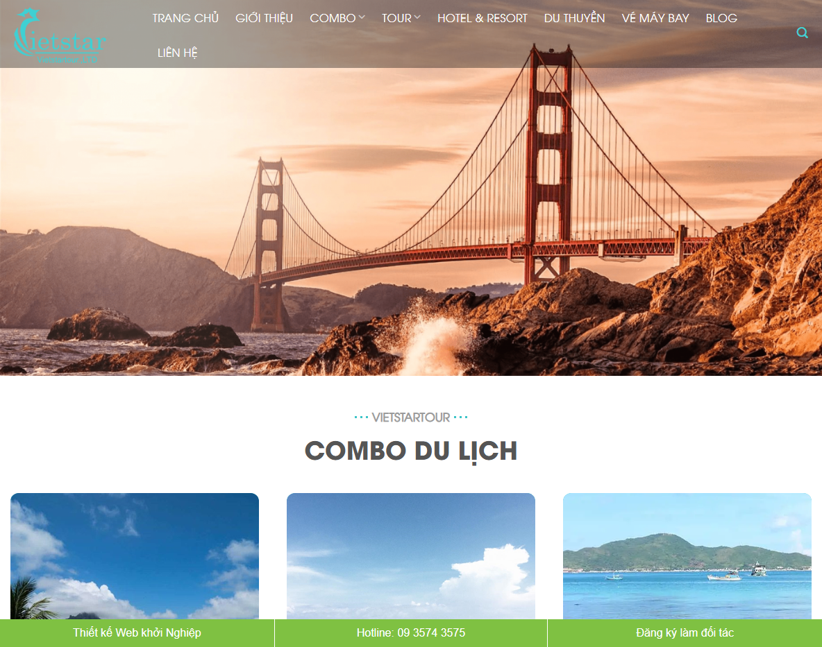 Giao diện trang chủ Theme WordPress du lịch 20