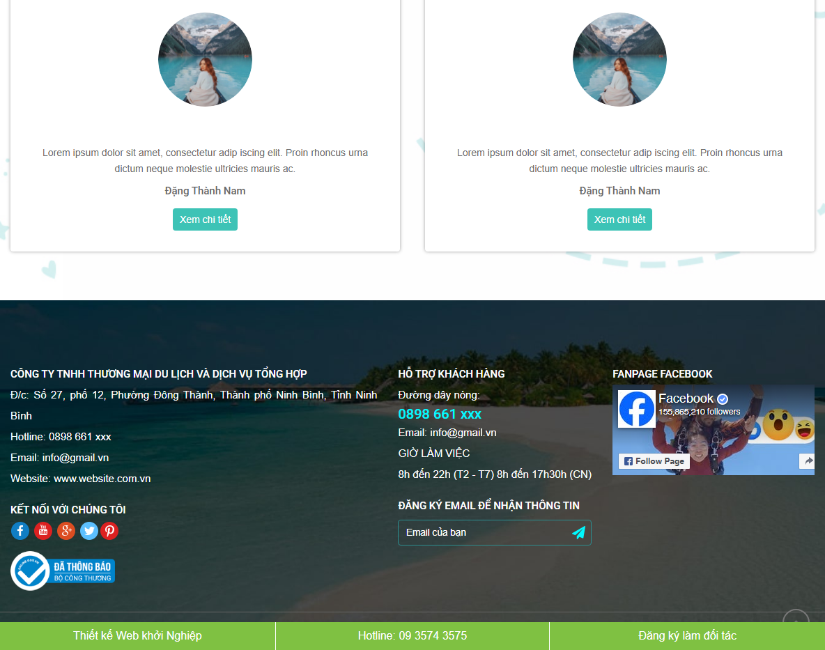 Các tính năng của Theme WordPress du lịch 20