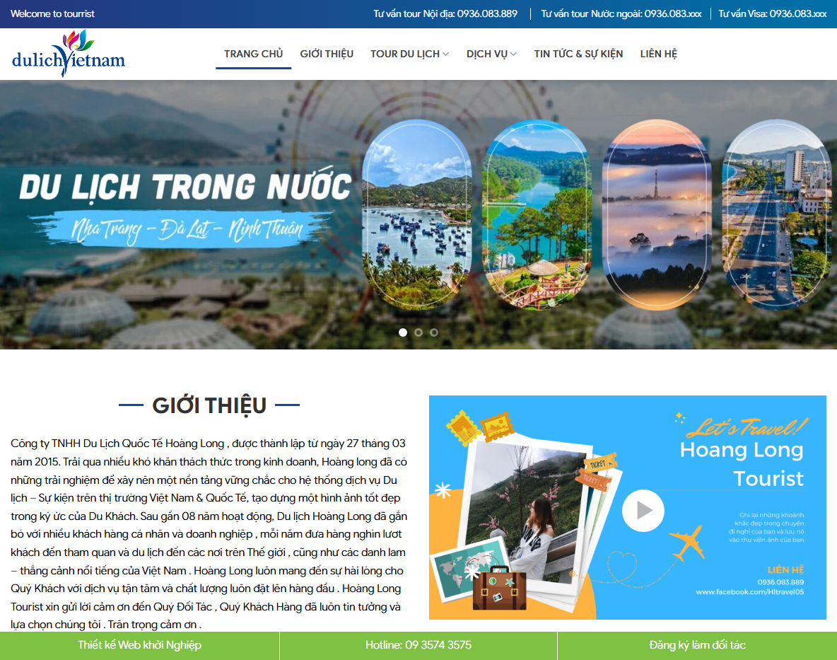 Giao diện trang chủ Theme WordPress du lịch 22