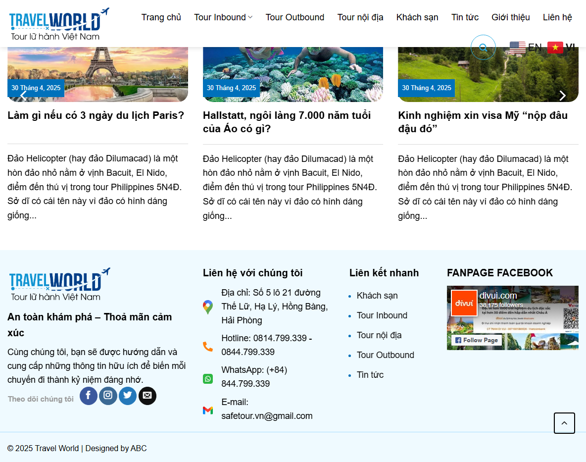 Giao diện responsive của Theme WordPress du lịch cao cấp 026