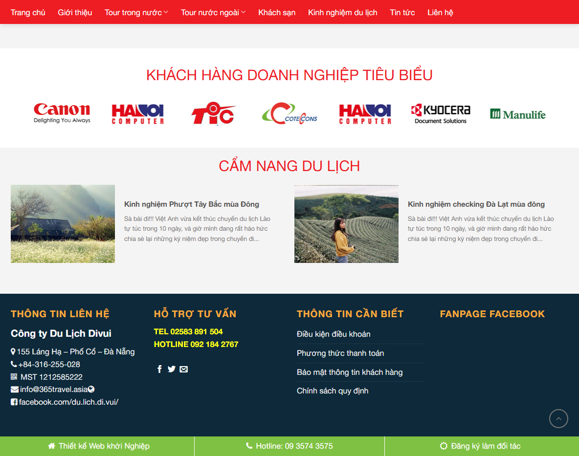 Giao diện trang tour du lịch Theme WordPress cao cấp
