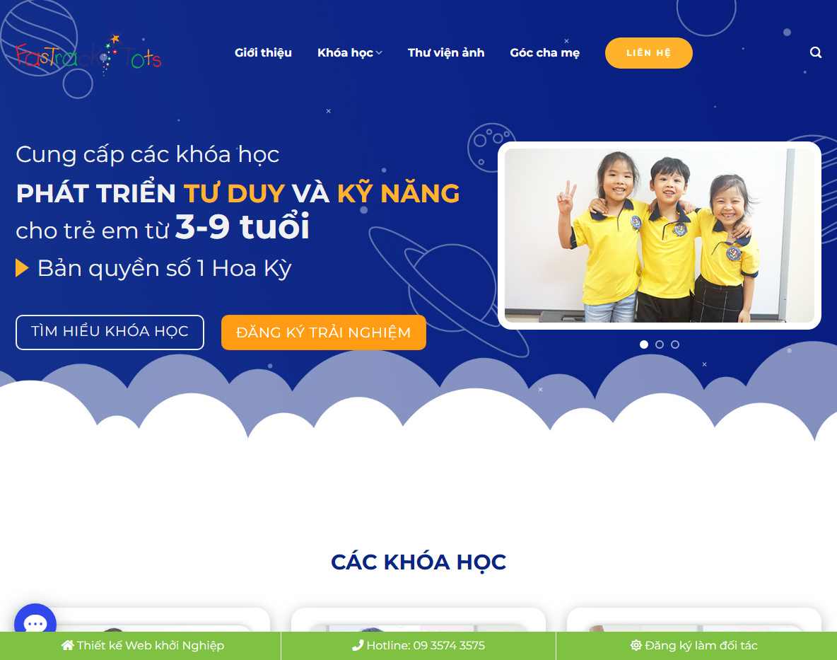 Giao diện trang chủ Theme WordPress EduKid