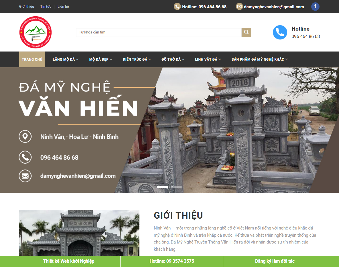Giao diện Theme WordPress Flatsome bán bia đá 01
