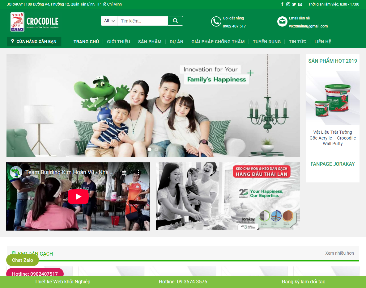Theme WordPress Flatsome bán bột sơn - Giao diện trang chủ