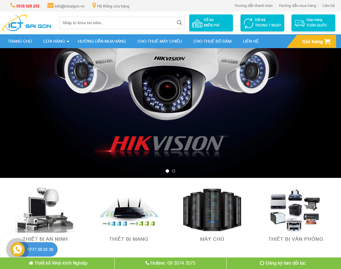Giao diện Theme WordPress Flatsome bán camera 02