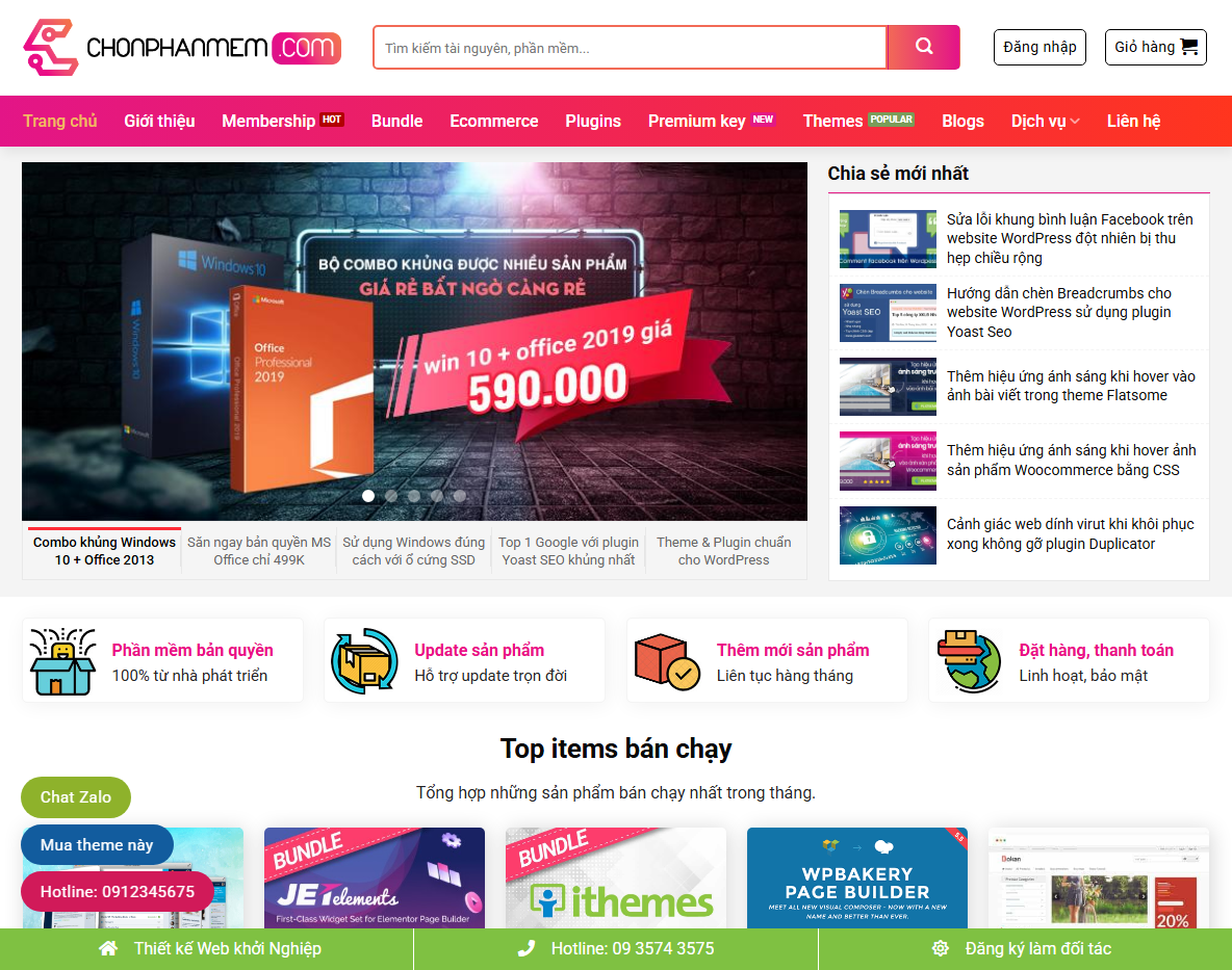 Theme wordpress flatsome bán code phần mềm