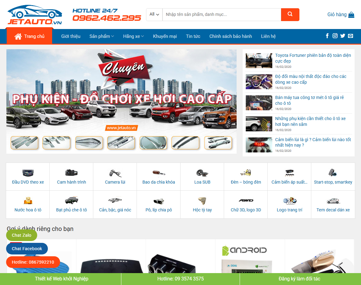 Theme WordPress Flatsome bán đồ chơi xe hơi 01