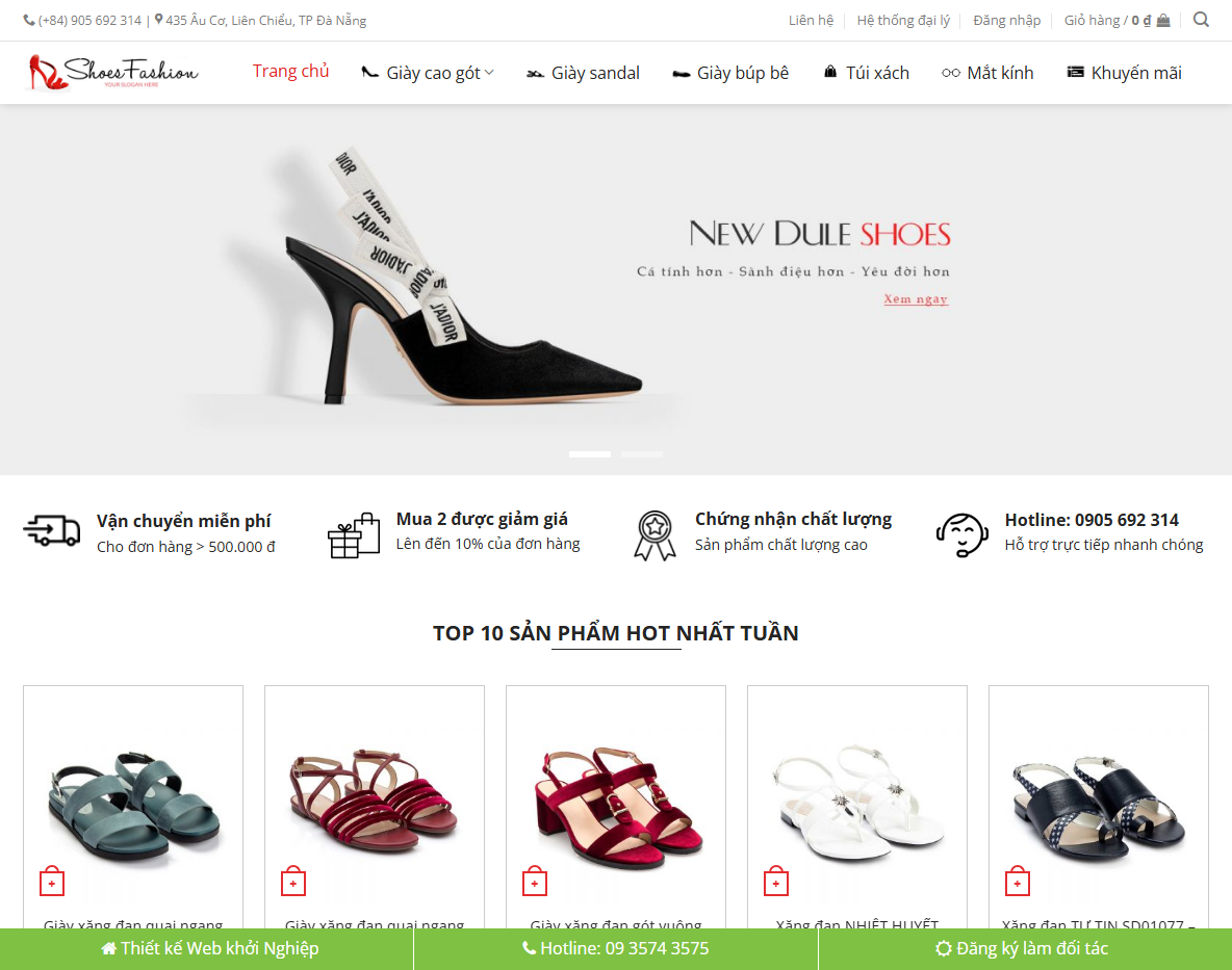 Giao diện Theme WordPress Flatsome bán giày nữ