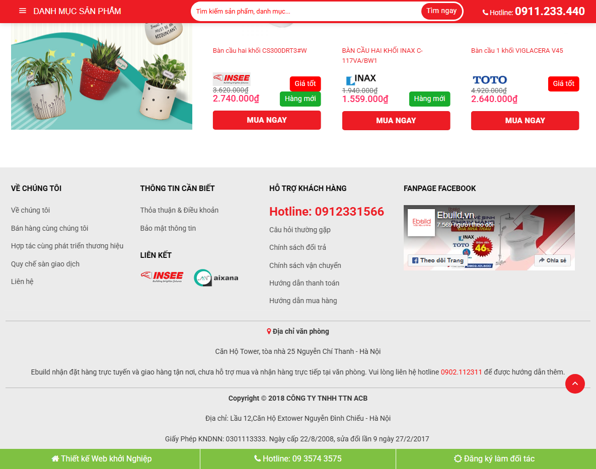 Theme WordPress Flatsome bán thiết bị vệ sinh - Trang sản phẩm