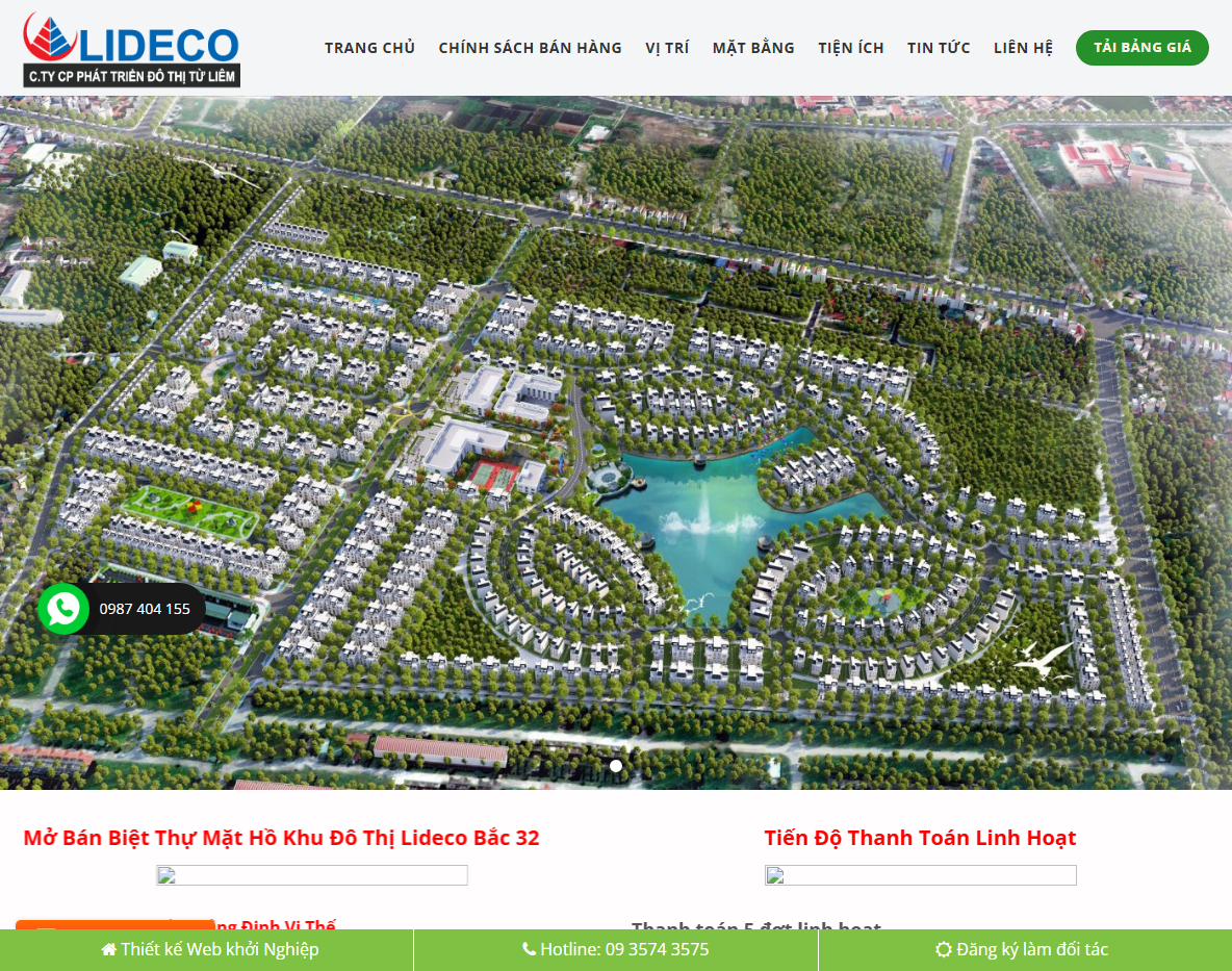 Giao diện Theme WordPress Flatsome bất động sản Lideco