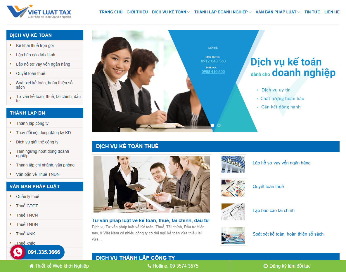 Theme WordPress Flatsome công ty kế toán